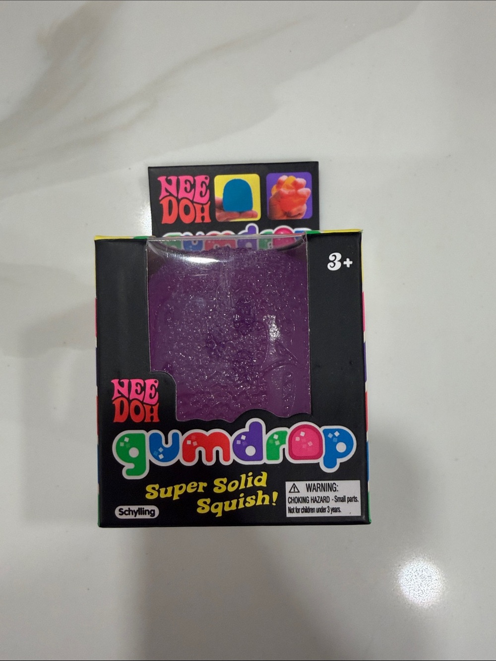 NeeDoh Gumdrop Super Solid Squish! Purple Kids Sensory Toy